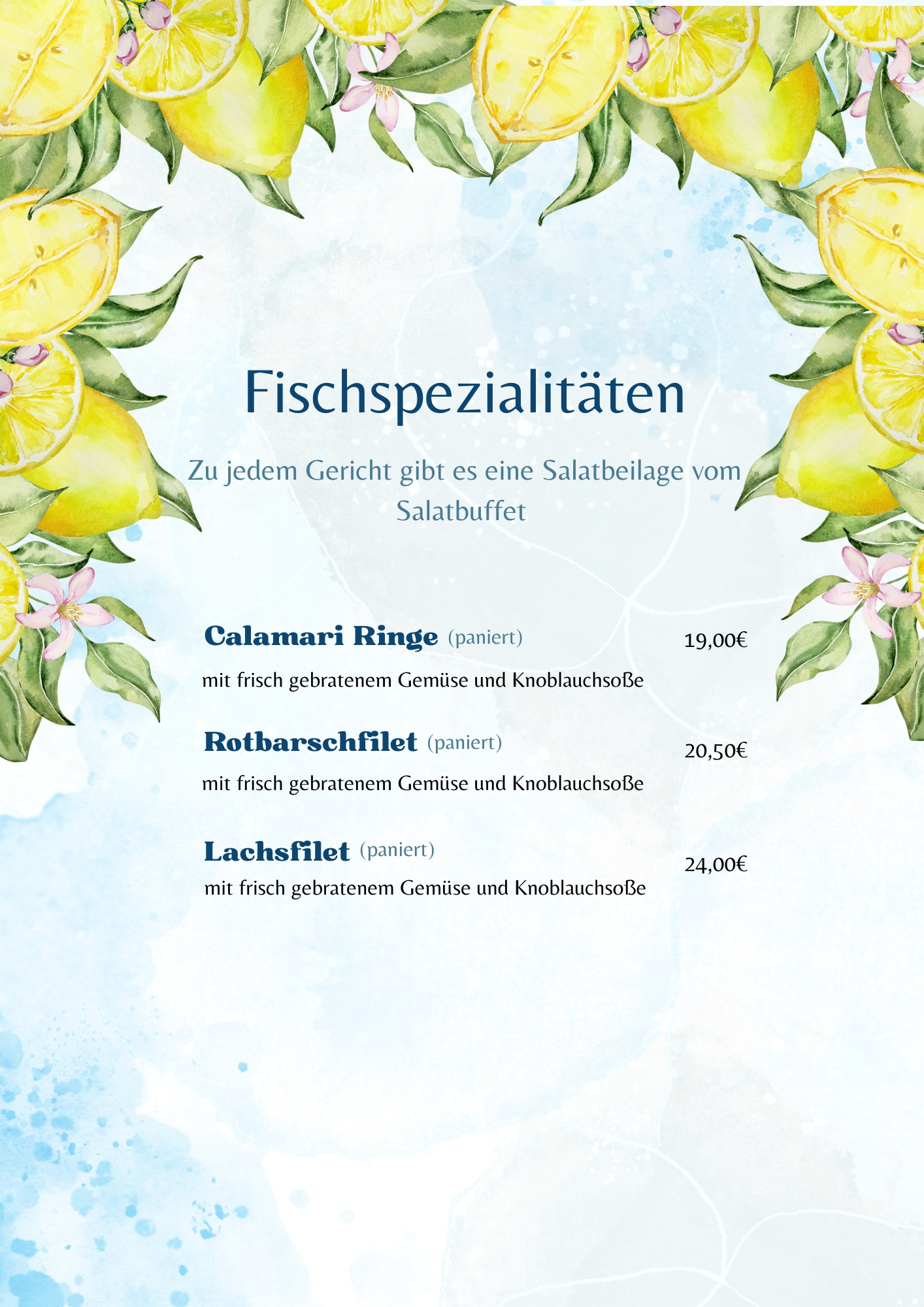 Fischspezialitäten